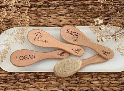 Personalized Goat Hair Baby Brush