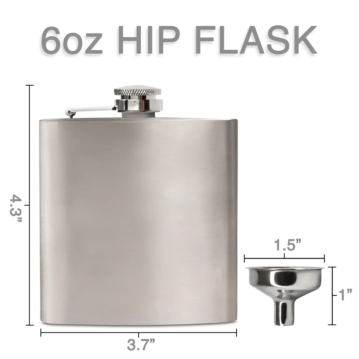 Stainless Steel Flask (Silver) - Personalized