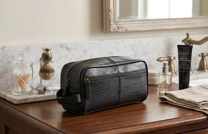 Premium Buffalo Leather Toiletry Bag Dopp kit