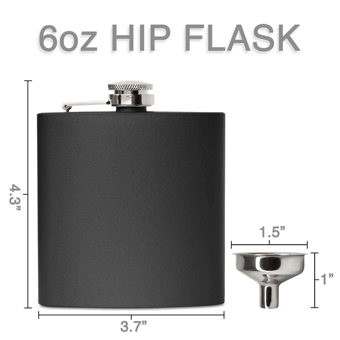 Stainless Steel Flask (Black) - Personalized