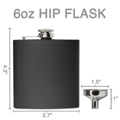 Stainless Steel Flask (Black) - Personalized