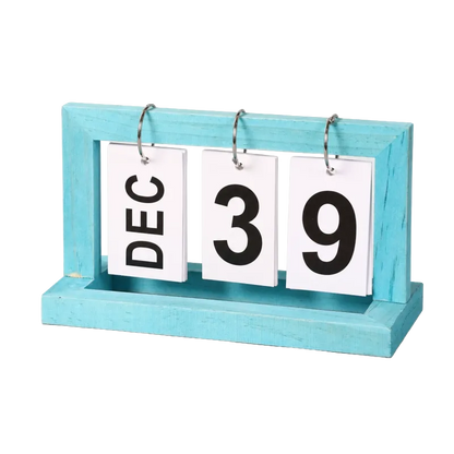 Wooden Perpetual Calendar Block (Blue)