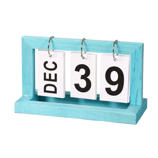 Wooden Perpetual Calendar Block (Blue)