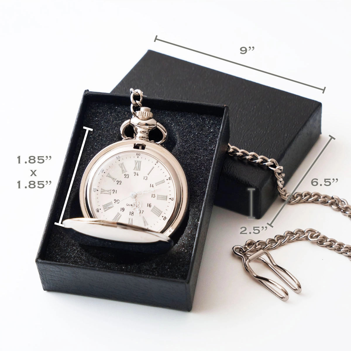 Personalized Silver Pocket Watch