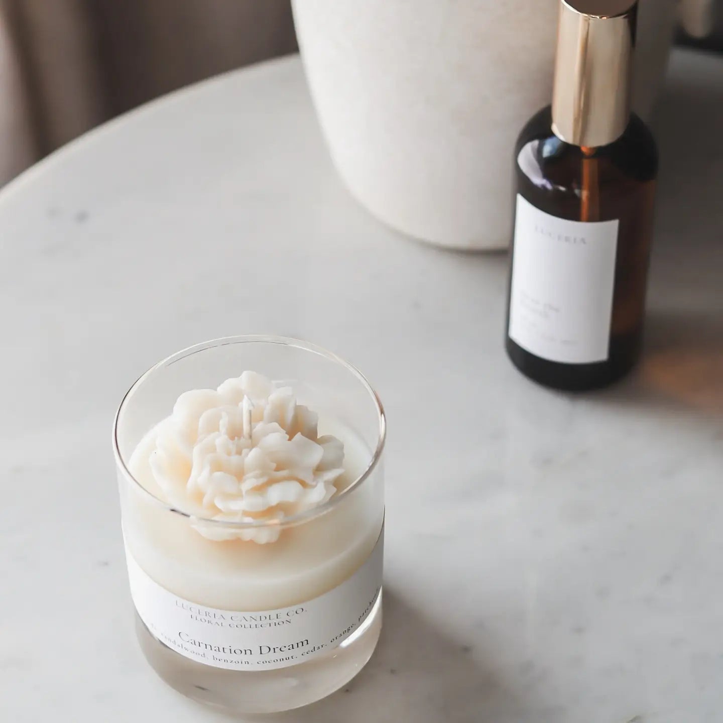 Carnation Dream Candle by Luceria Floral Collection (Repose)