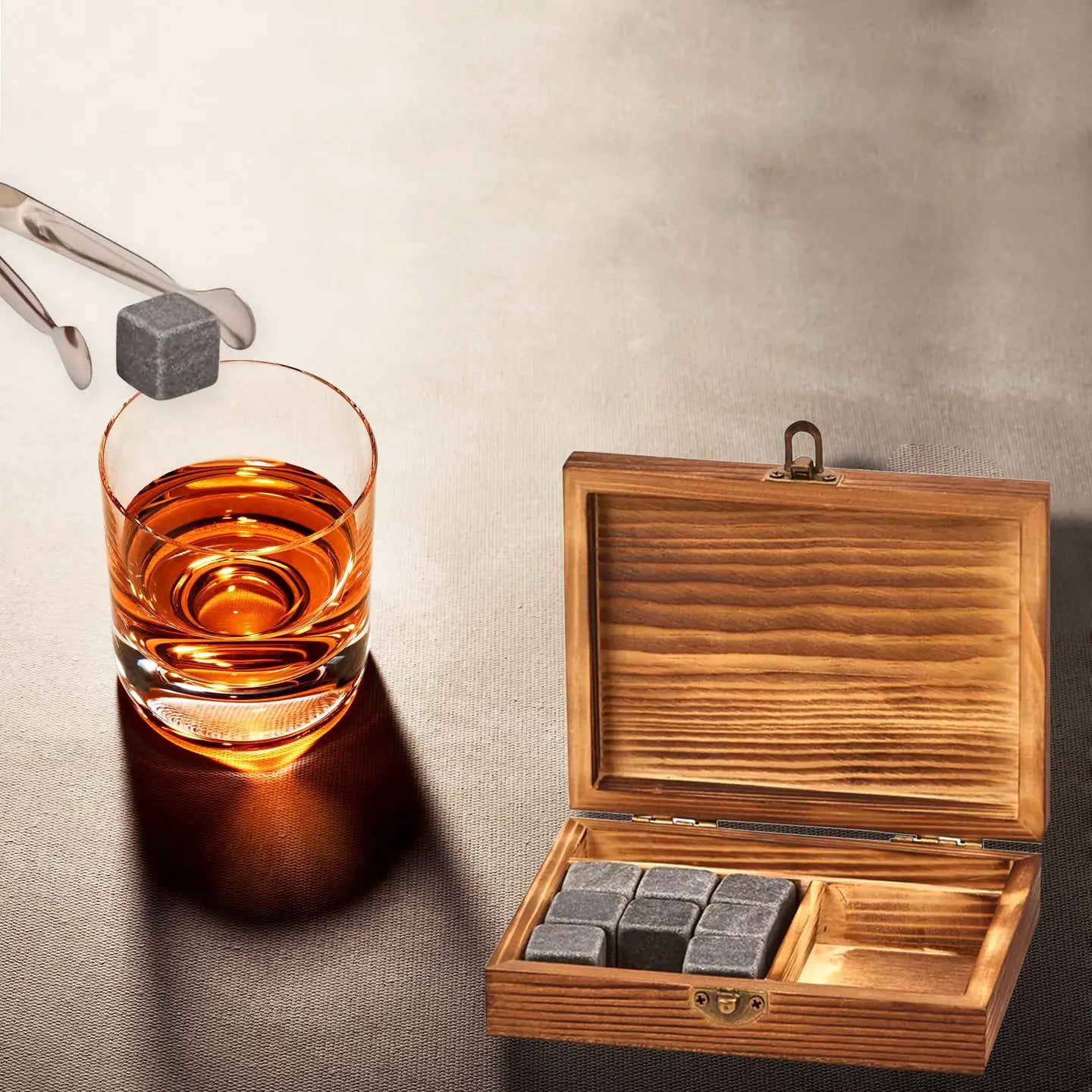 Whiskey Stones and Wooden Box (Personalized)