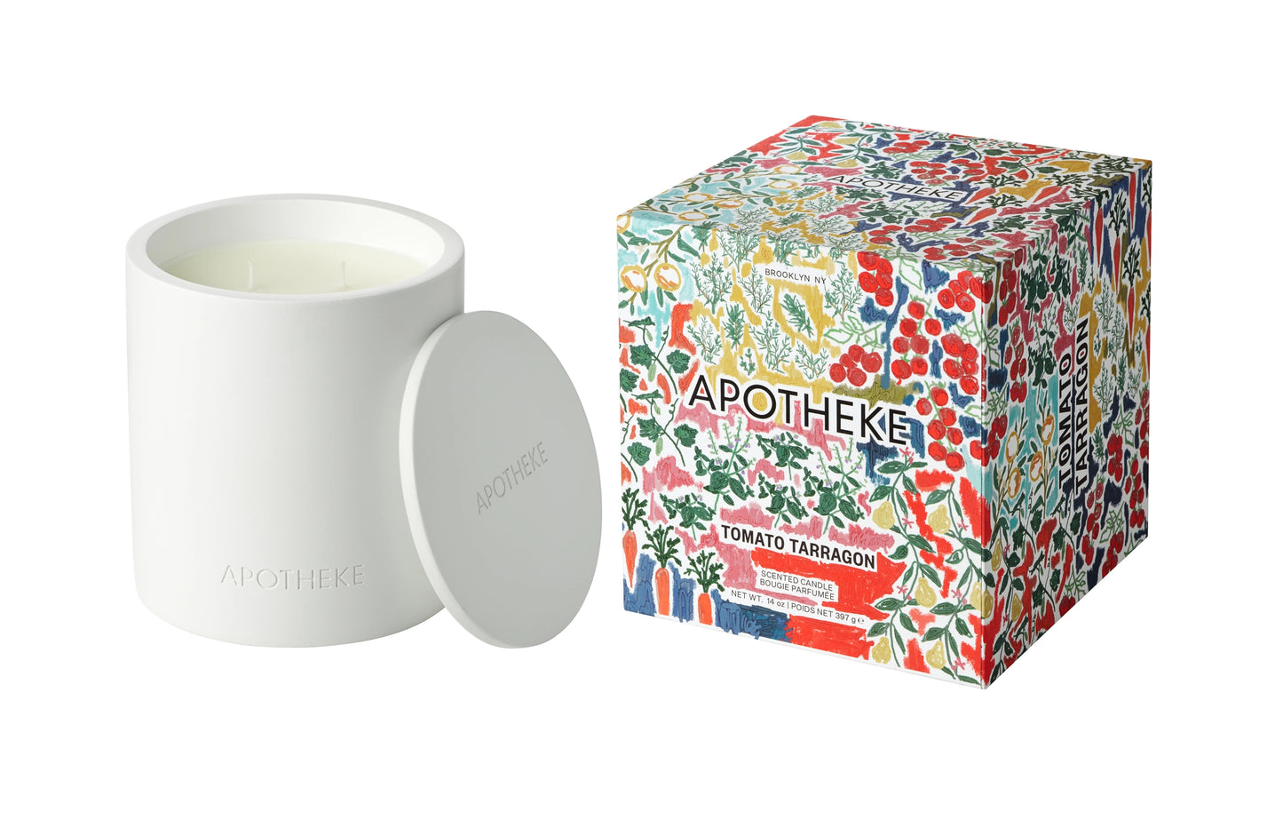Personalized Apotheke Tomato Tarragon 2-Wick Concrete Candle