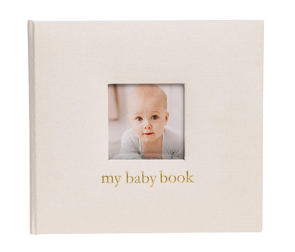 Personalized Linen Baby Memory Book
