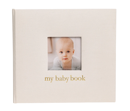 Personalized Linen Baby Memory Book