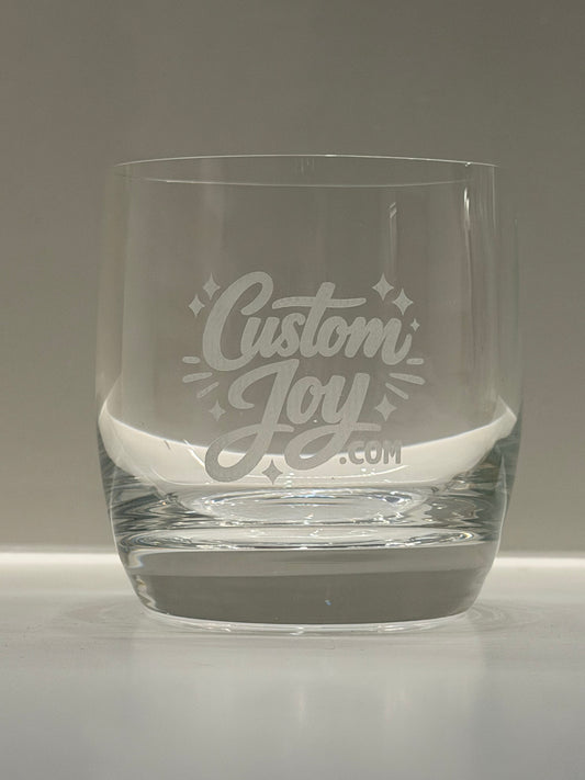 Personalized Double Rocks Crystal Glass (Upload Your Own Logo or Text)