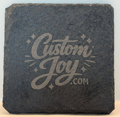 Black Slate Coaster Set - 2x (Personalized)