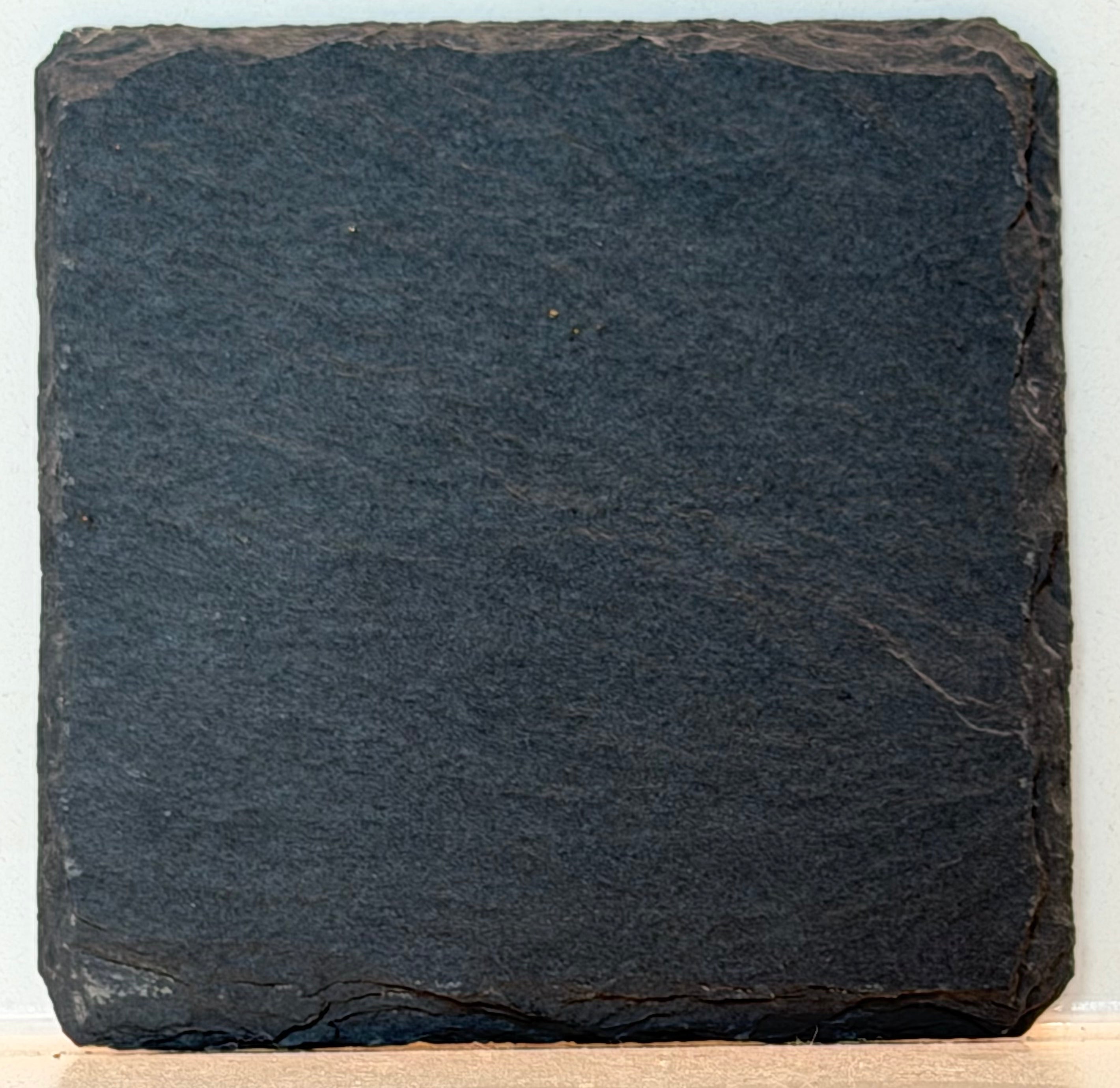 Personalized black slate coaster set wedding favor with couple names and date