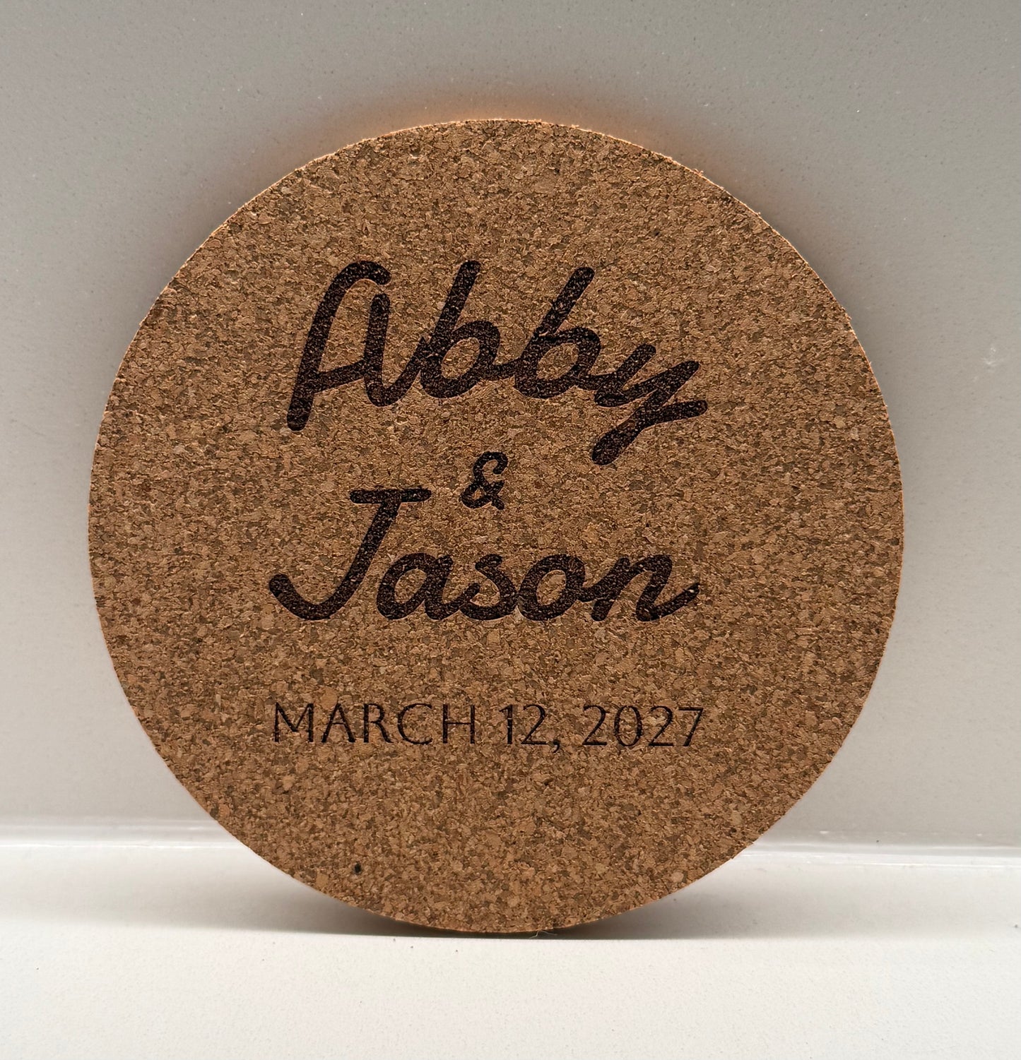 Round Cork Coaster 4" - Personalized