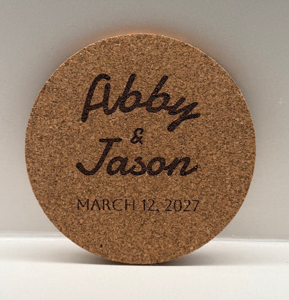 Round Cork Coaster 4" - Personalized