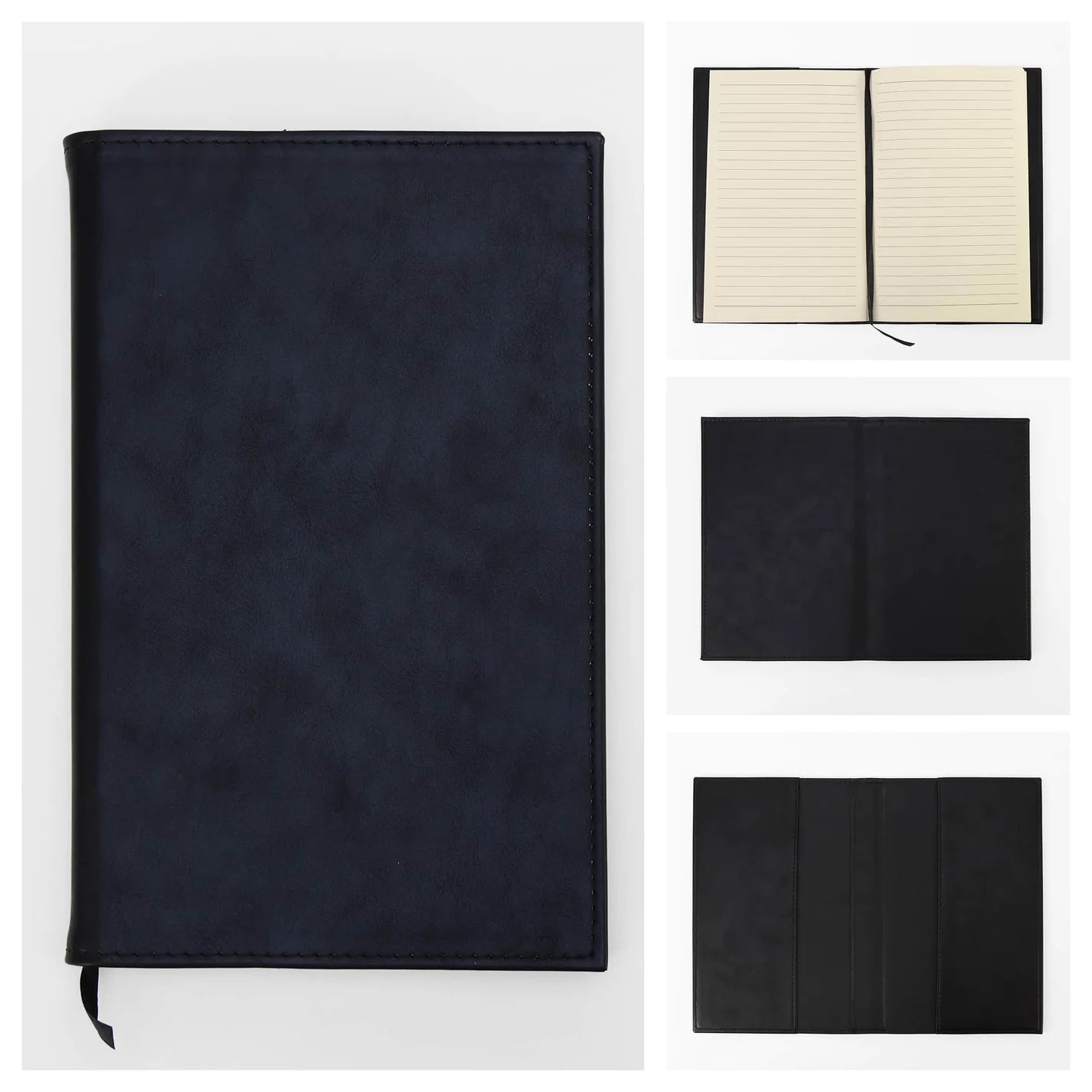 Black Vegan Leather Notebook personalized customized sales team gift