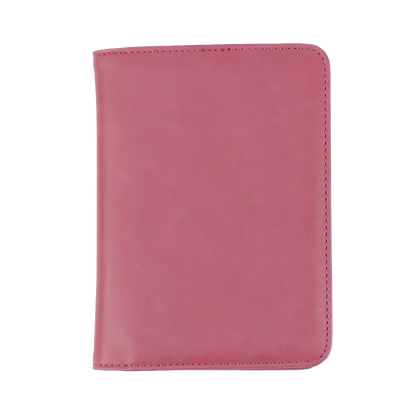Pink Vegan Leather Passport Wallet (Personalized)