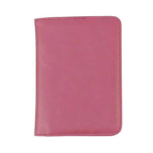 Pink Vegan Leather Passport Wallet (Personalized)