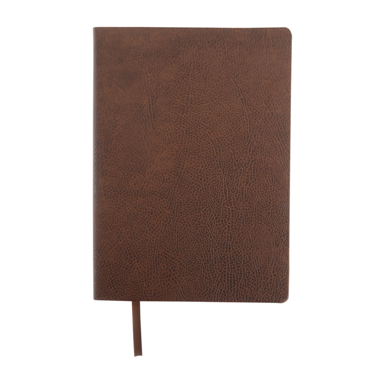 ROYCE A5 black pebble grain leather notebook closed showing textured front cover