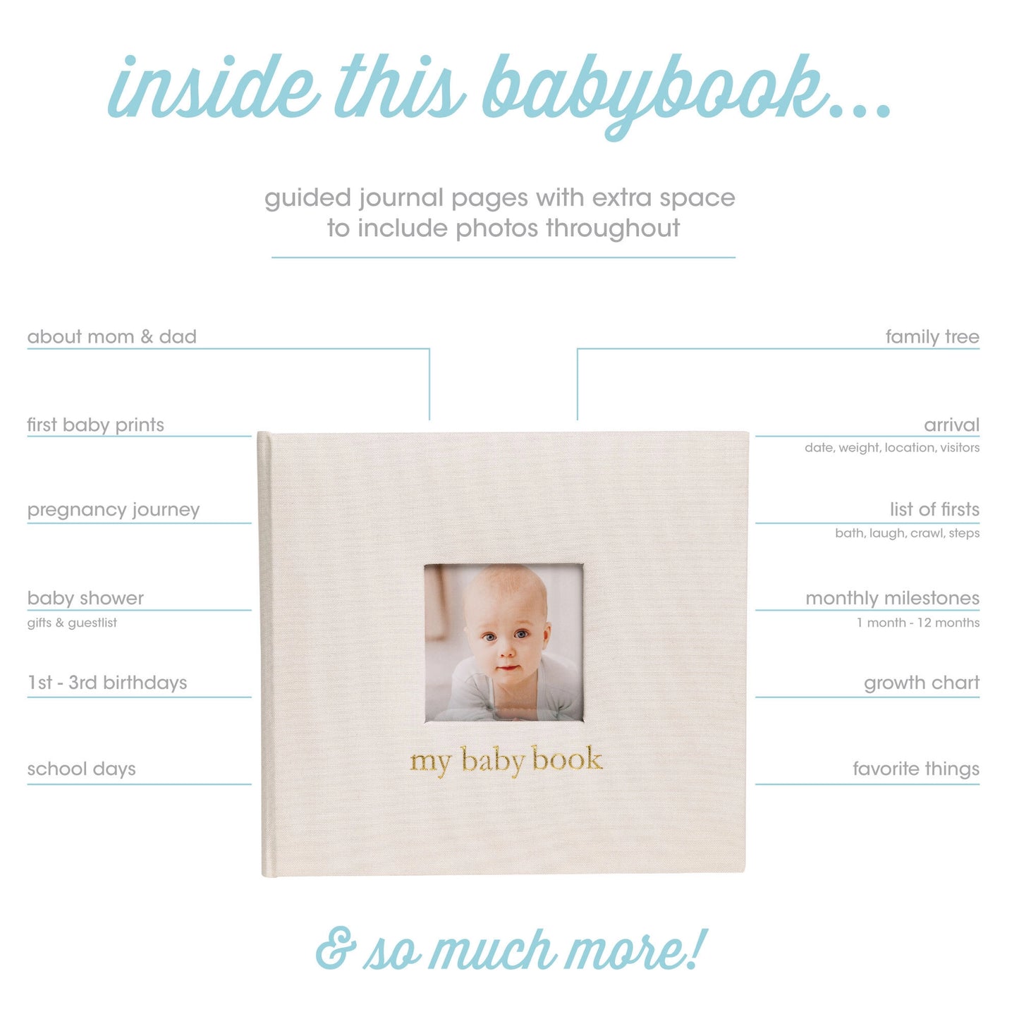 Personalized Linen Baby Memory Book