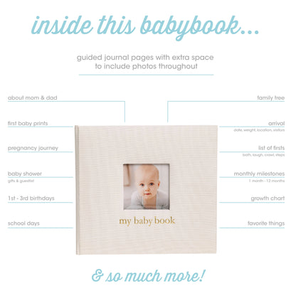 Personalized Linen Baby Memory Book