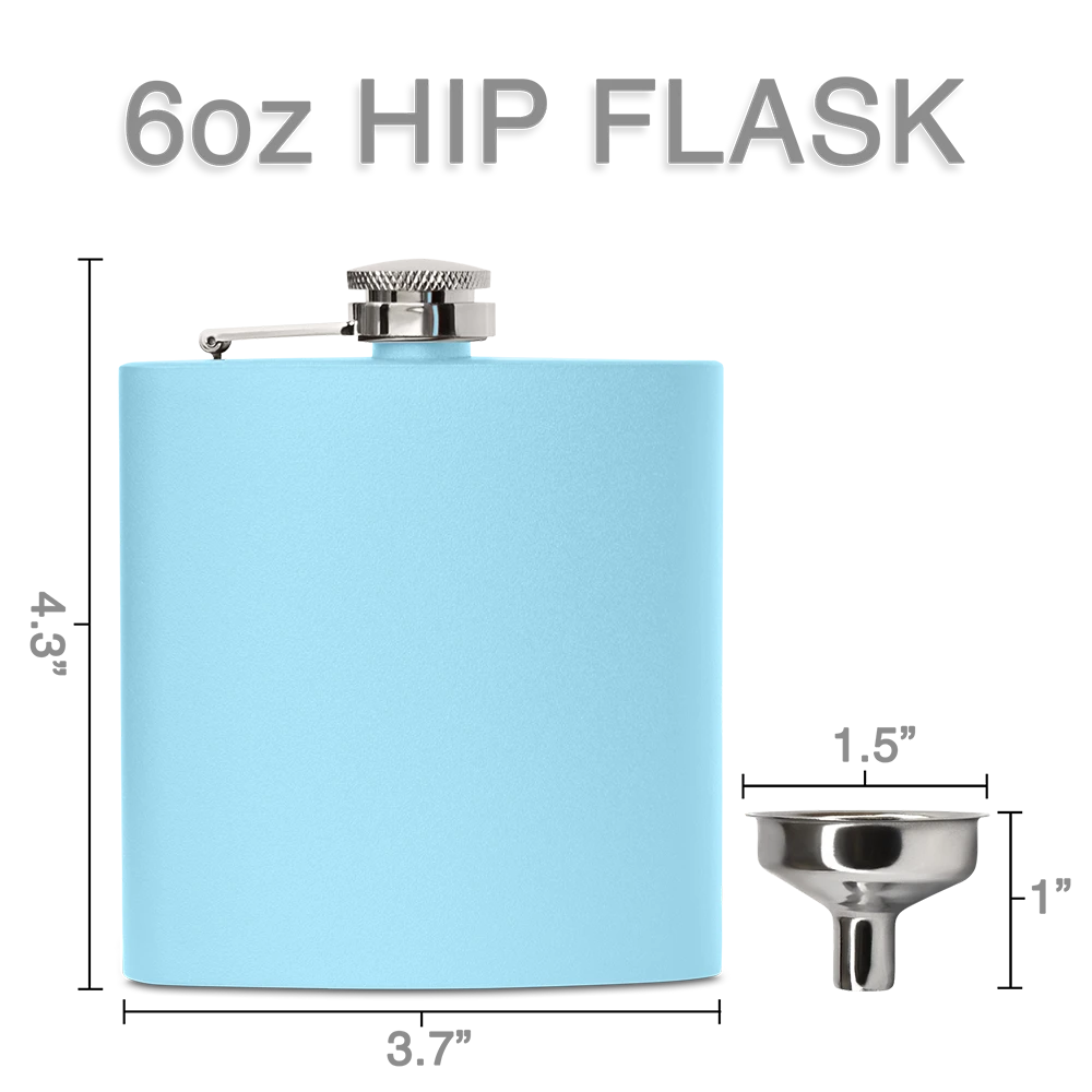 Personalized Stainless Steel Flask (Light Blue)