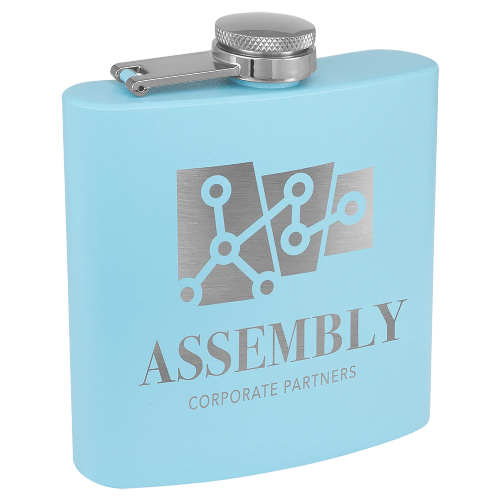 Personalized Stainless Steel Flask (Light Blue)