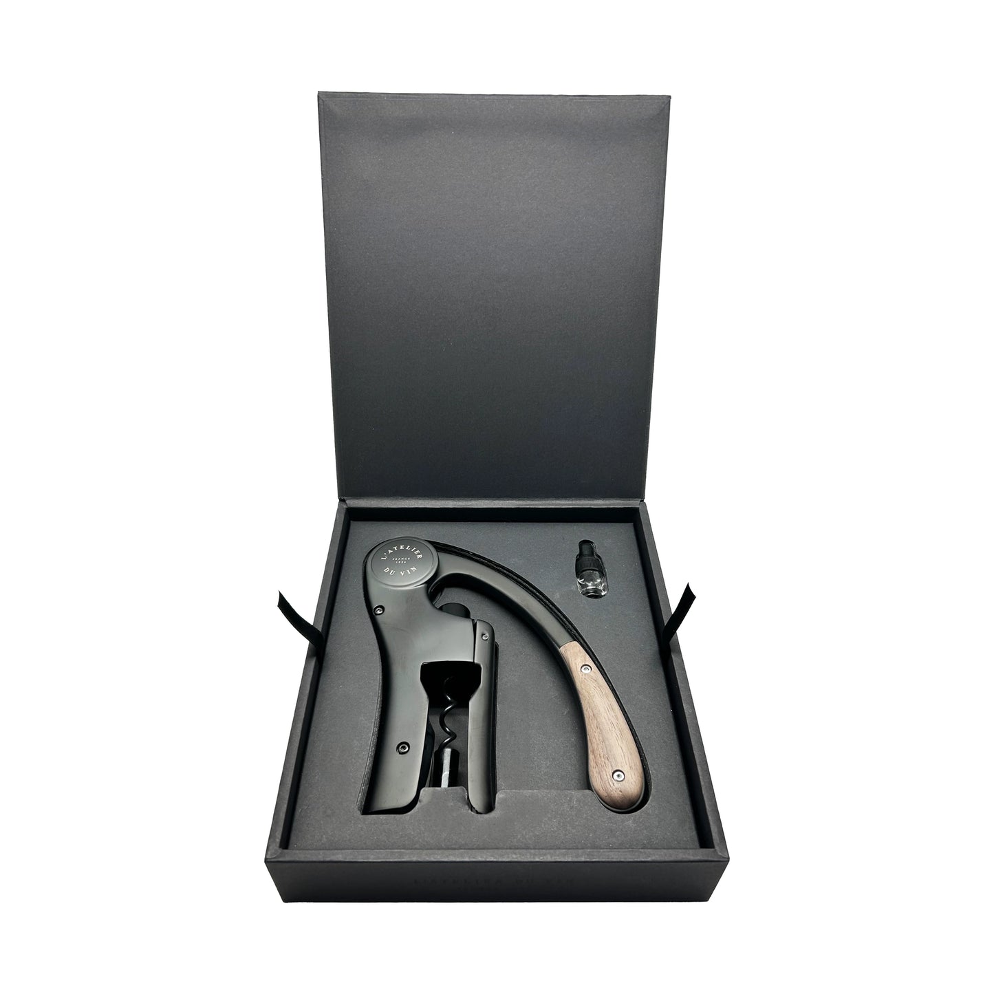 Personalized L'Atelier du Vin Lever Wine Opener (Wood & Black)