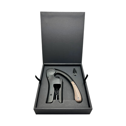 Personalized L'Atelier du Vin Lever Wine Opener (Wood & Black)