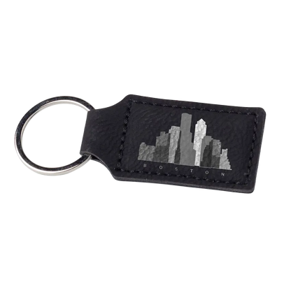 Personalized Vegan Leather Keyring Tag (Black)