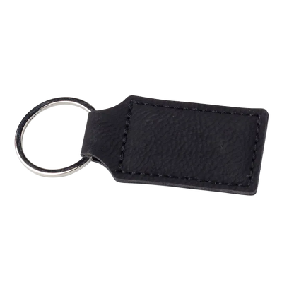 Personalized Vegan Leather Keyring Tag (Black)