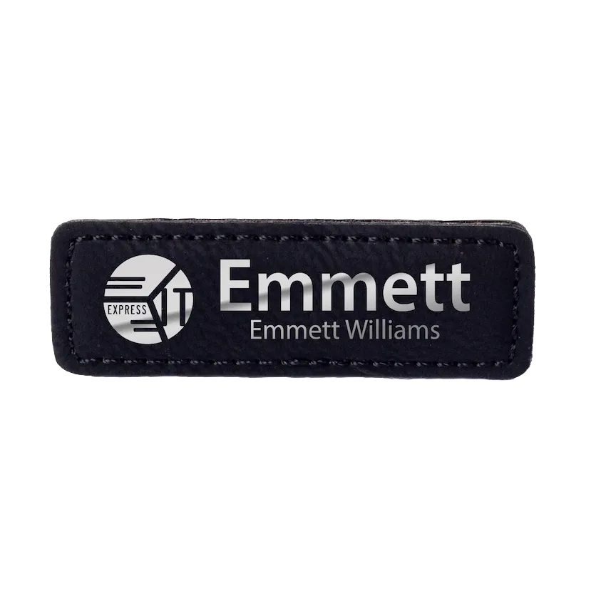 Personalized Leather Nametag (Black)