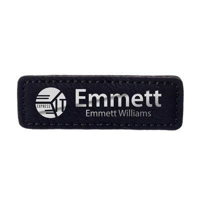 Personalized Leather Nametag (Black)