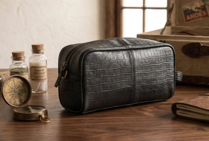 Premium Buffalo Leather Toiletry Bag Dopp kit