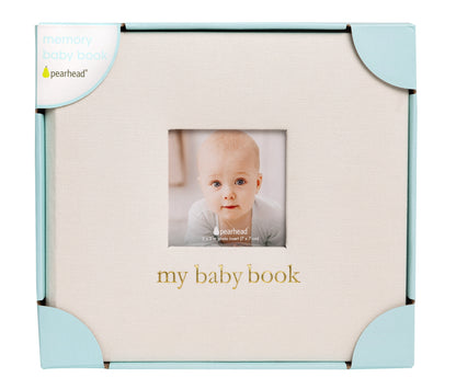 Personalized Linen Baby Memory Book