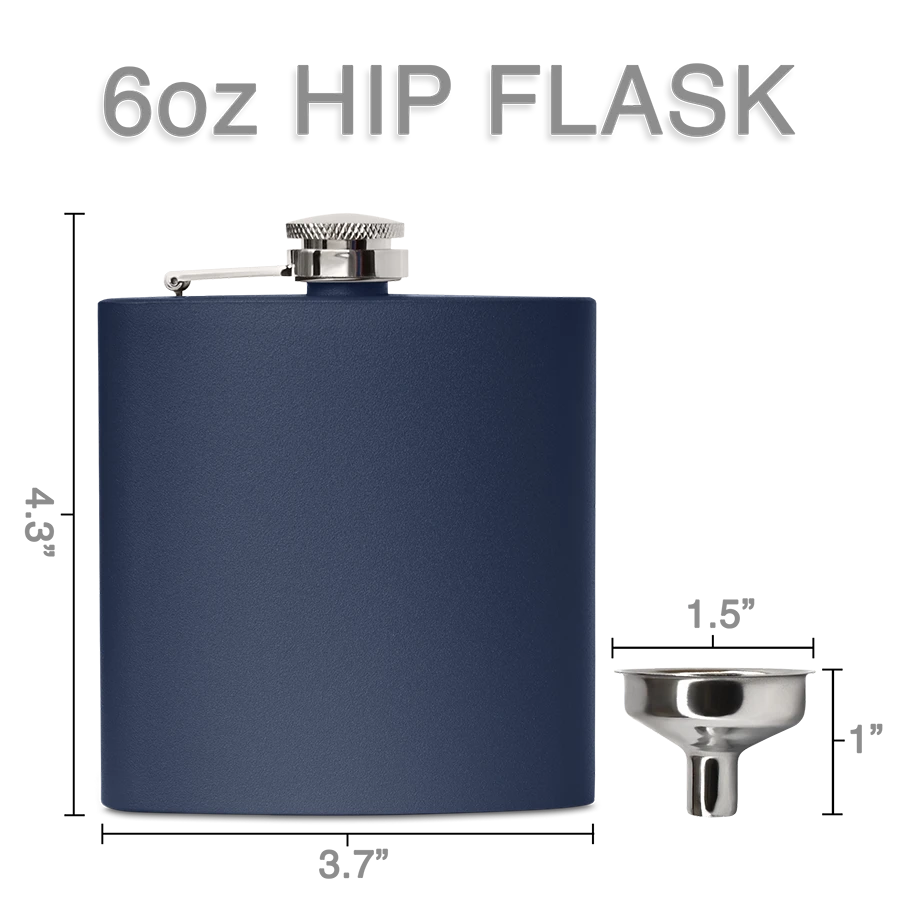 Stainless Steel Flask (Navy) - Personalized