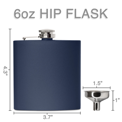 Stainless Steel Flask (Navy) - Personalized