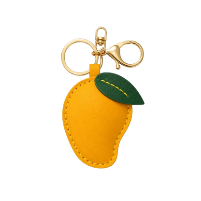 Personalized Vegan Leather Mango Keychain
