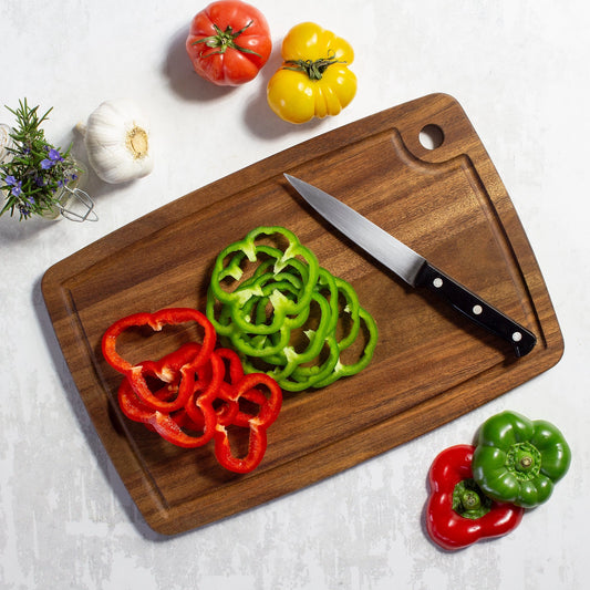 Acacia Wood Cutting Board (Juice Groove) - Personalized