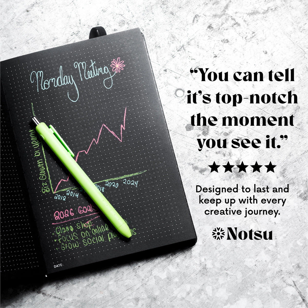 Personalized Black Dot Grid Notebook (B5) – Notsu Vegan Leather Journal