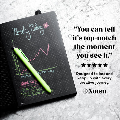 Personalized Black Dot Grid Notebook (B5) – Notsu Vegan Leather Journal