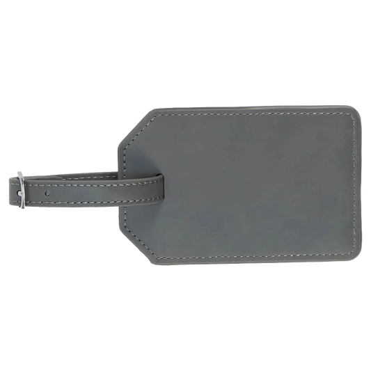 Premium Vegan Leather Luggage Tag (Grey) - Personalized