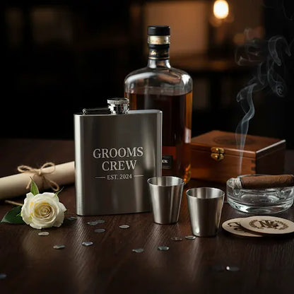 Stainless Steel Flask (Silver) - Personalized