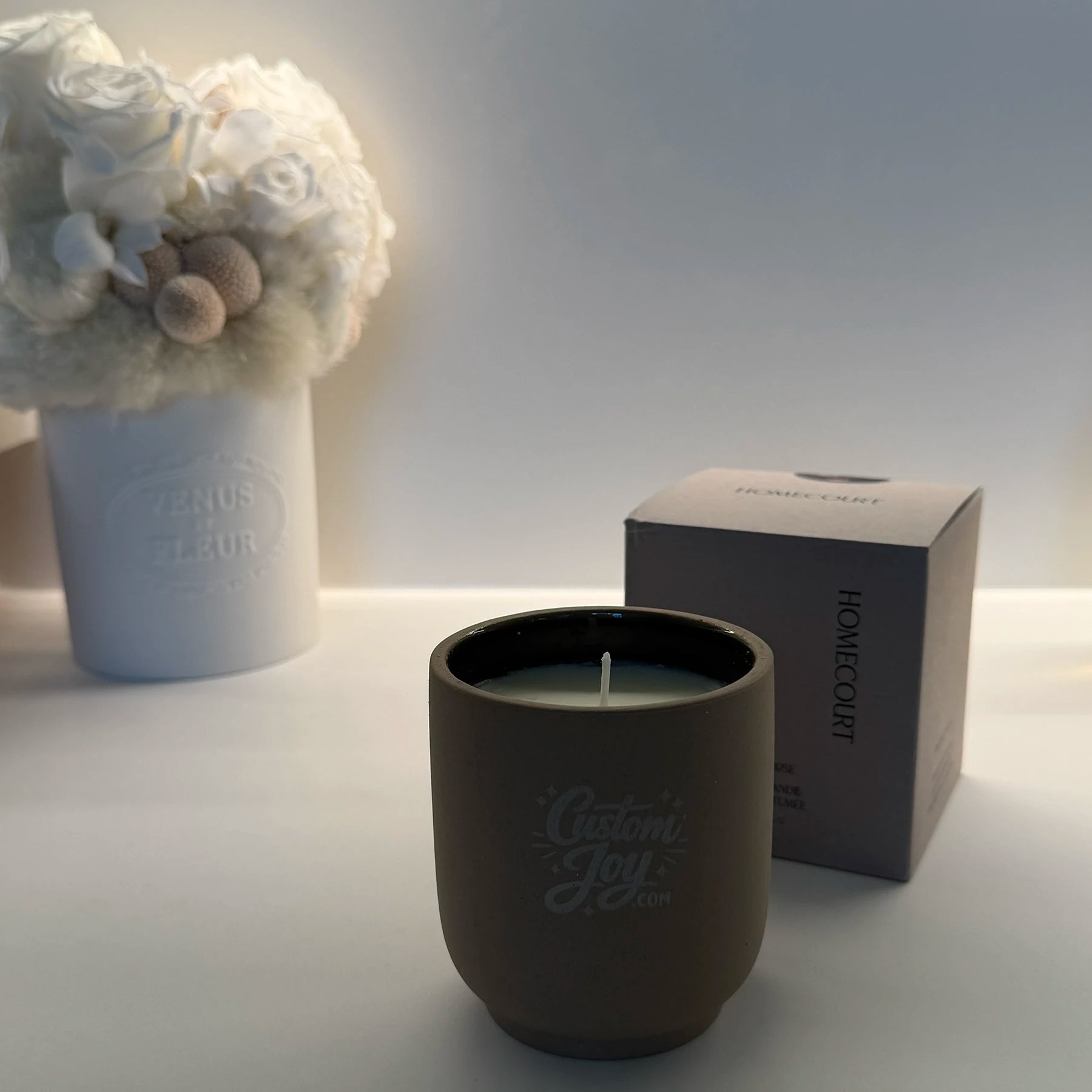 Custom Homecourt Signature Candle Steeped Rose customized customer success thank-you gift