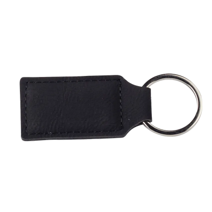 Personalized Vegan Leather Keyring Tag (Black)