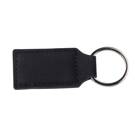 Personalized Vegan Leather Keyring Tag (Black)