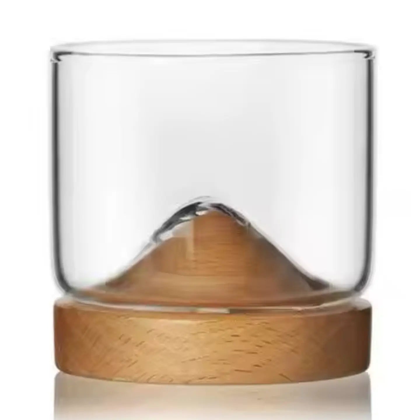 Mountain whiskey glass with wooden coaster personalized set grandparent gift