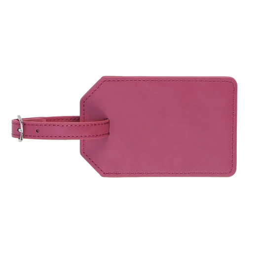 Luxury Vegan Leather Luggage Tag (Pink) - Personalized