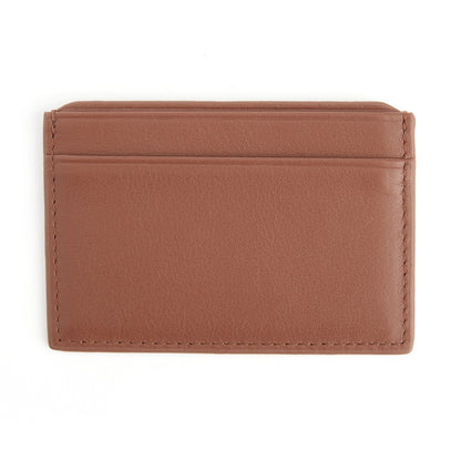 ROYCE slim leather card wallet with RFID blocking and monogram embossed on front
