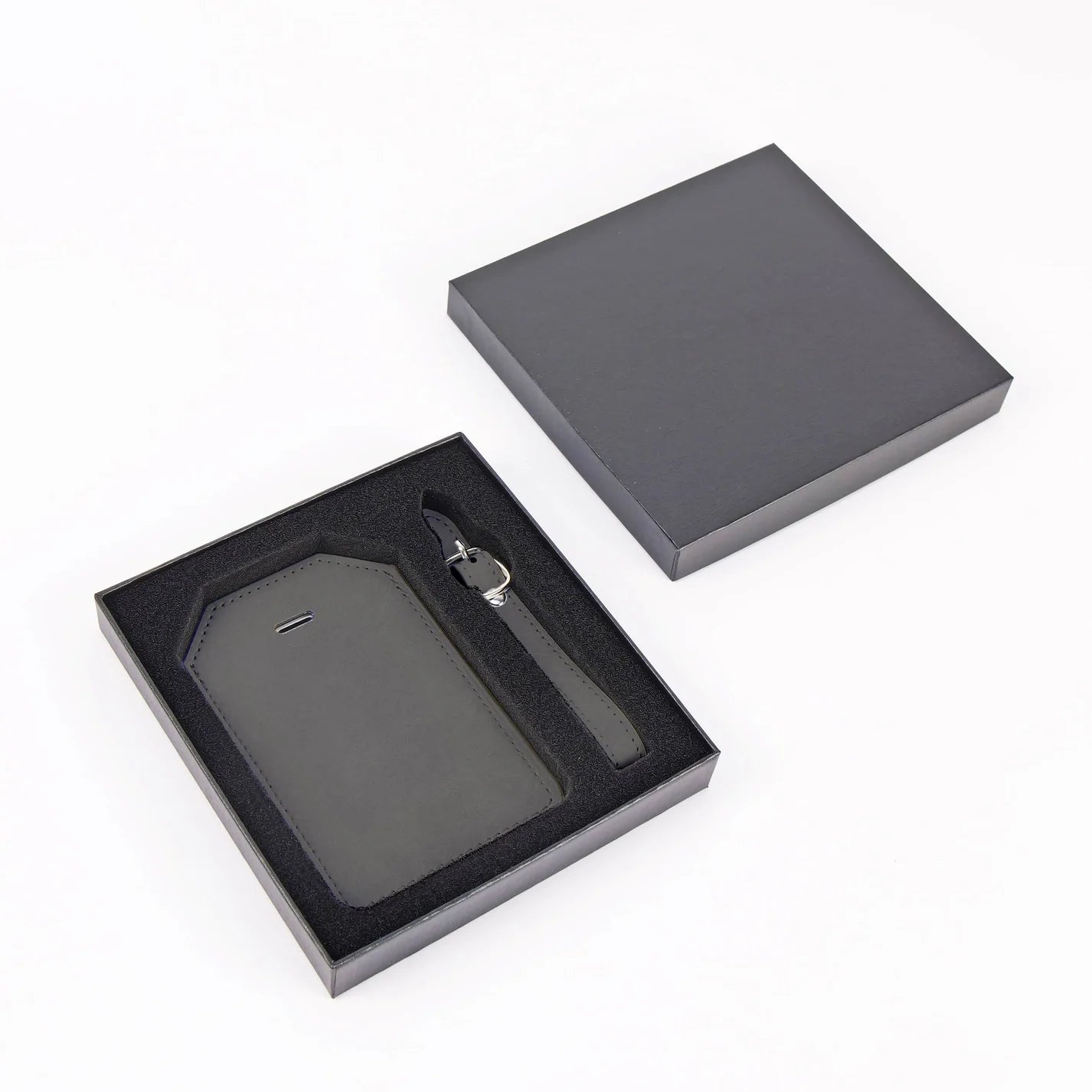 Premium Vegan Leather Luggage Tag (Grey) - Personalized