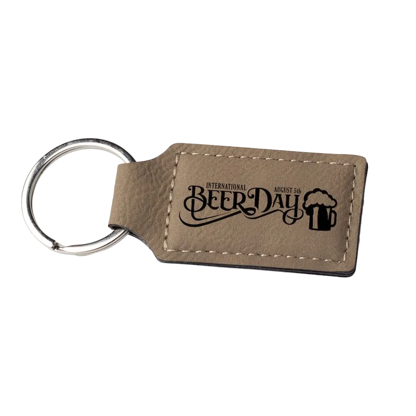 Personalized Vegan Leather Keyring Tag (Tan)